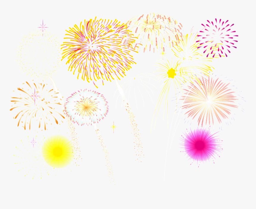 Various Colored Fireworks Transparent Decoratives In - Fireworks Vector Psd Free Download, HD Png Download, Free Download