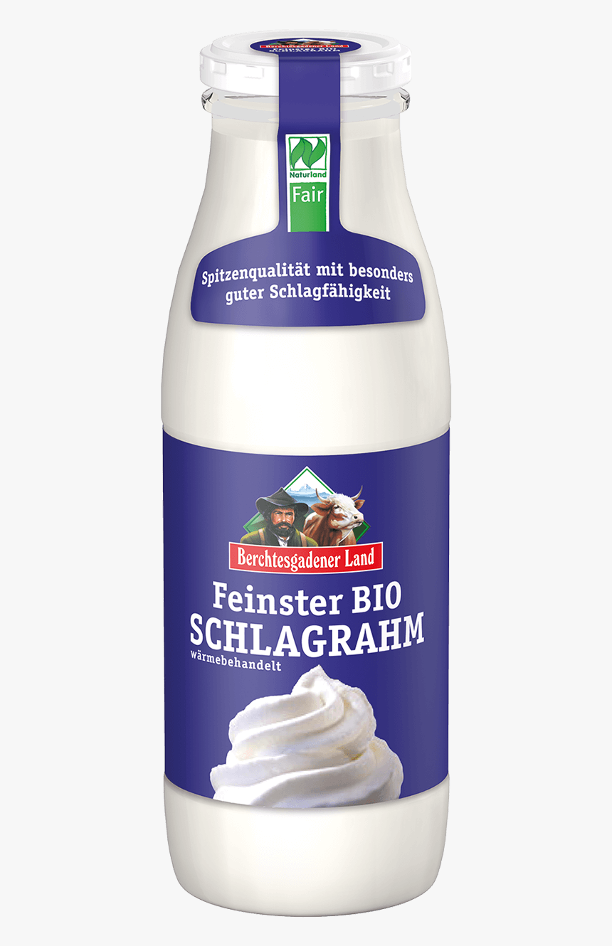 Finest Organic Whipped Cream, 500 G Bottle - Berchtesgadener Land Sahne, HD Png Download, Free Download