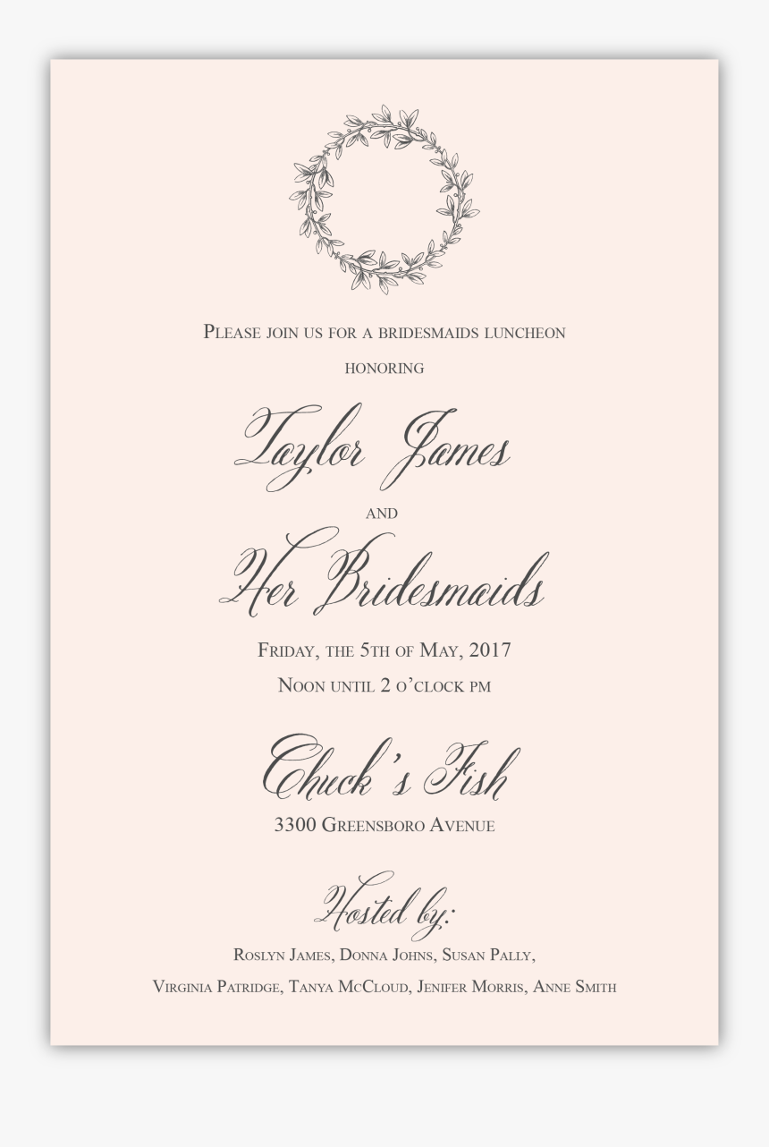 Wreath Bridesmaid Invitation"
 Class="lazyload Lazyload - Calligraphy, HD Png Download, Free Download