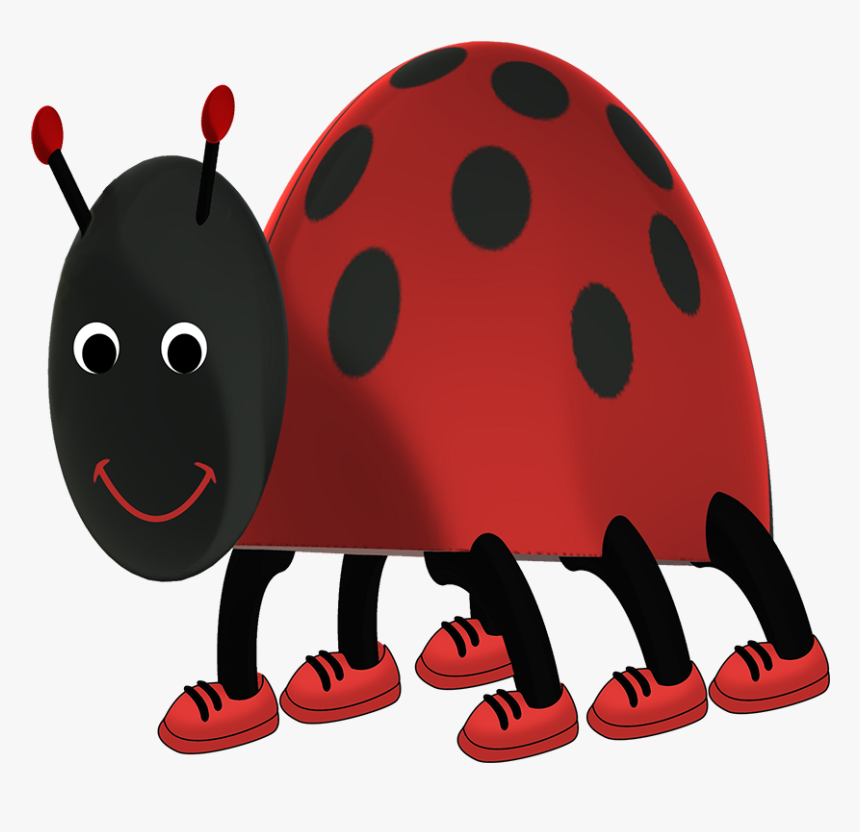 Funny Ladybug Cartoon With Shoes - Ladybug, HD Png Download, Free Download