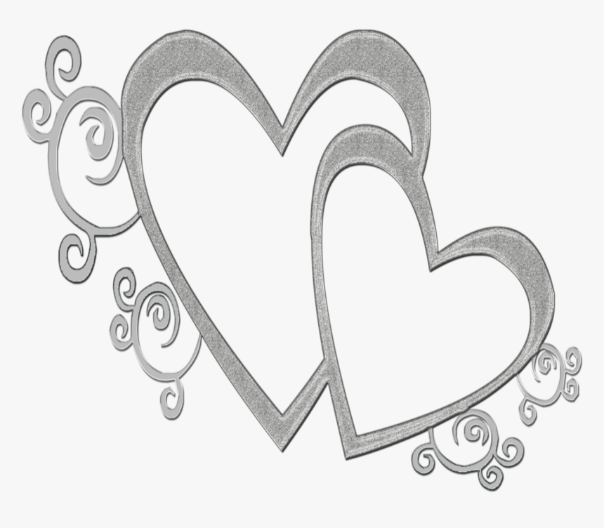 #mq #heart #hearts #swirl #swirls #silver - Black And White Wedding Clipart Heart, HD Png Download, Free Download