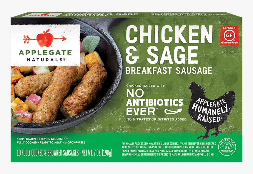 Nat - Chicken - Sage Front - Applegate Maple Chicken Sausage, HD Png Download, Free Download