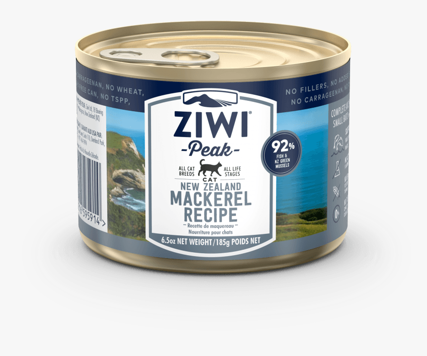 Ziwi Peak Wet Mackerel Cat Can 185g Front View - Ziwi Peak Cat Food, HD Png Download, Free Download