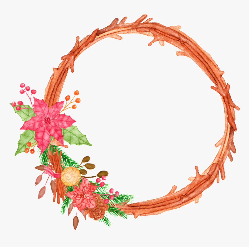 This Graphics Is Hand Painted Red Maple Leaf Wreath - Floral Design, HD Png Download, Free Download