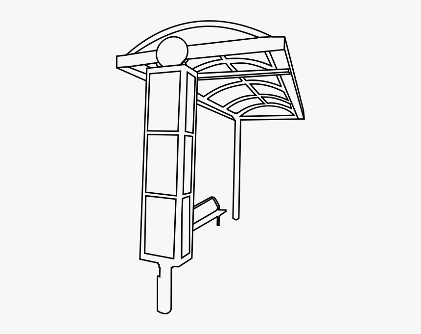 Bus Stop Lines - Bus Stand Line Drawing, HD Png Download, Free Download