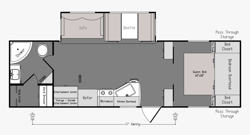 2020 Riverside Rv Intrepid 280qb Floorplan, HD Png Download, Free Download