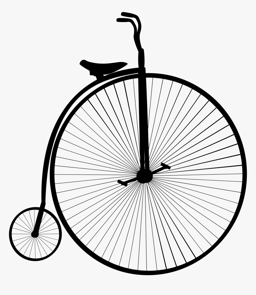 Wheel Clipart Silhouette - Penny Farthing Bike Silhouette, HD Png Download, Free Download