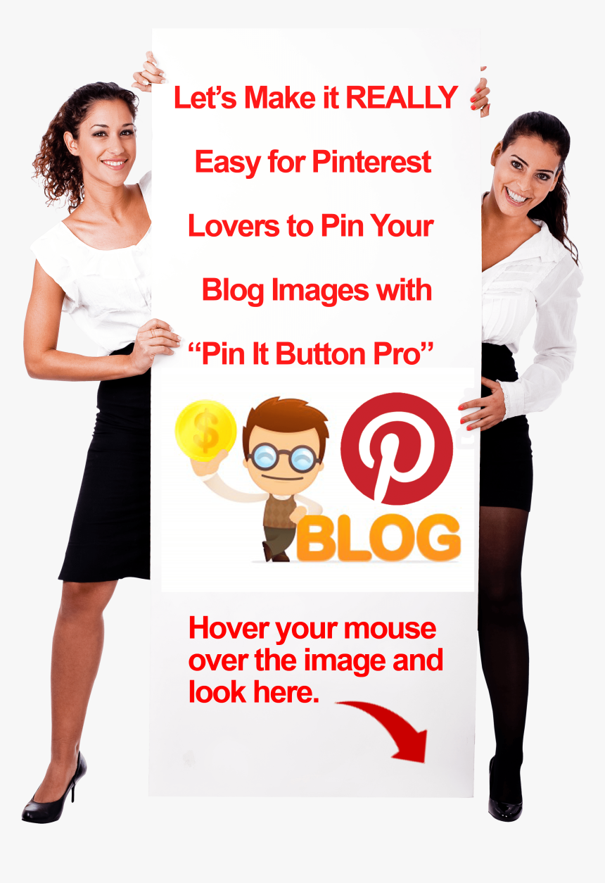 Pit It Button Appears On Top Of Any Image When The - Girl, HD Png Download, Free Download