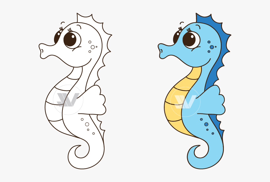 Collection Of Transparent - Clip Art Sea Horse, HD Png Download, Free Download