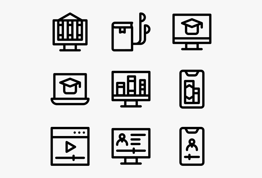 Online Training Icon Packs - Types Of Houses Clipart Black And White, HD Png Download, Free Download
