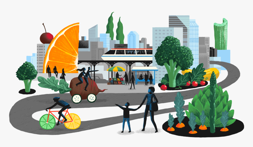 A City That Has Easy Access To Healthy Food - Illustration, HD Png Download, Free Download