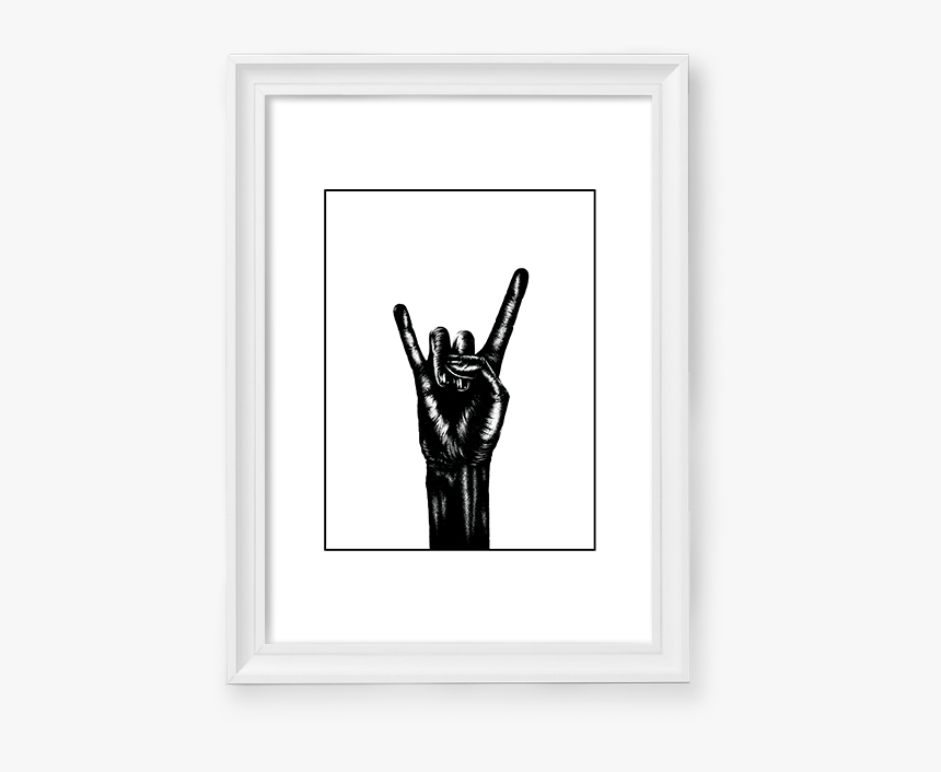 Image Of Rock On Hand - Picture Frame, HD Png Download, Free Download