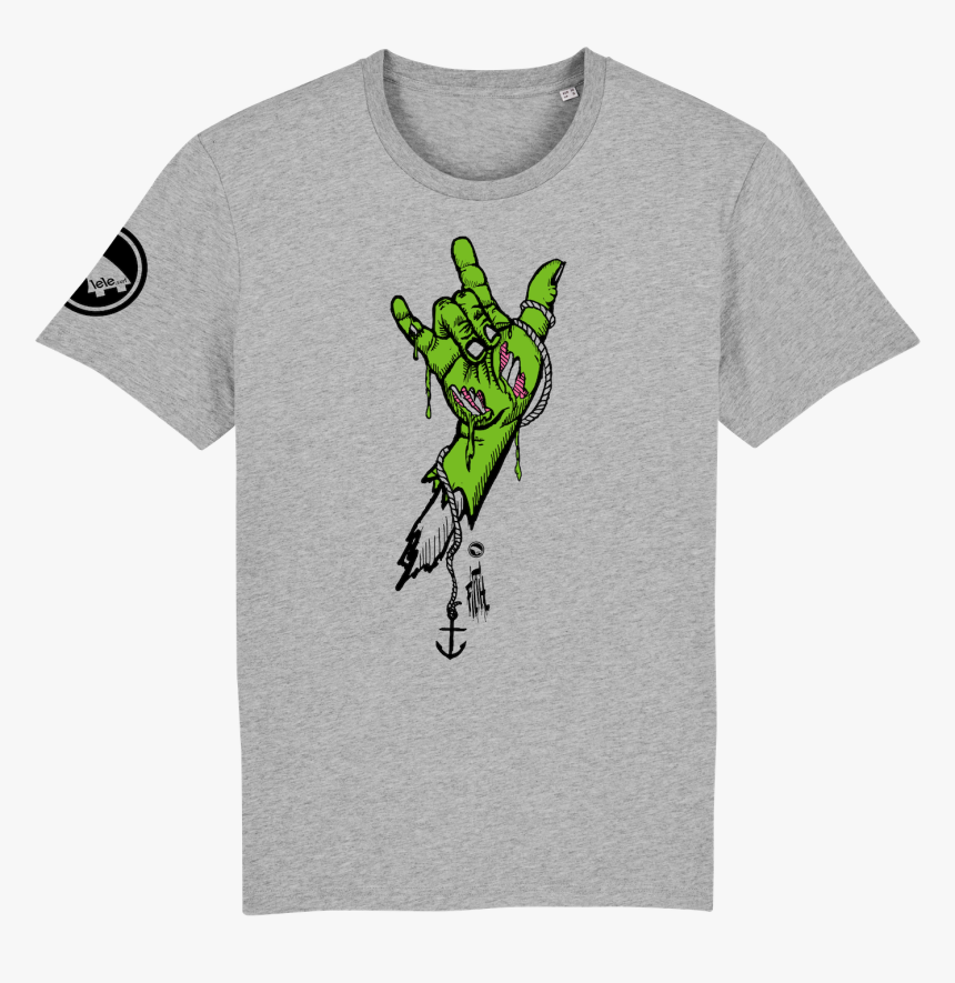 Surf T-shirt Men Grey, Rock Hand Green - Tee Shirt Homme Original, HD Png Download, Free Download