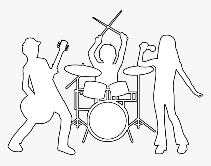 Rock Squad Outline Band-03 - Line Art, HD Png Download, Free Download