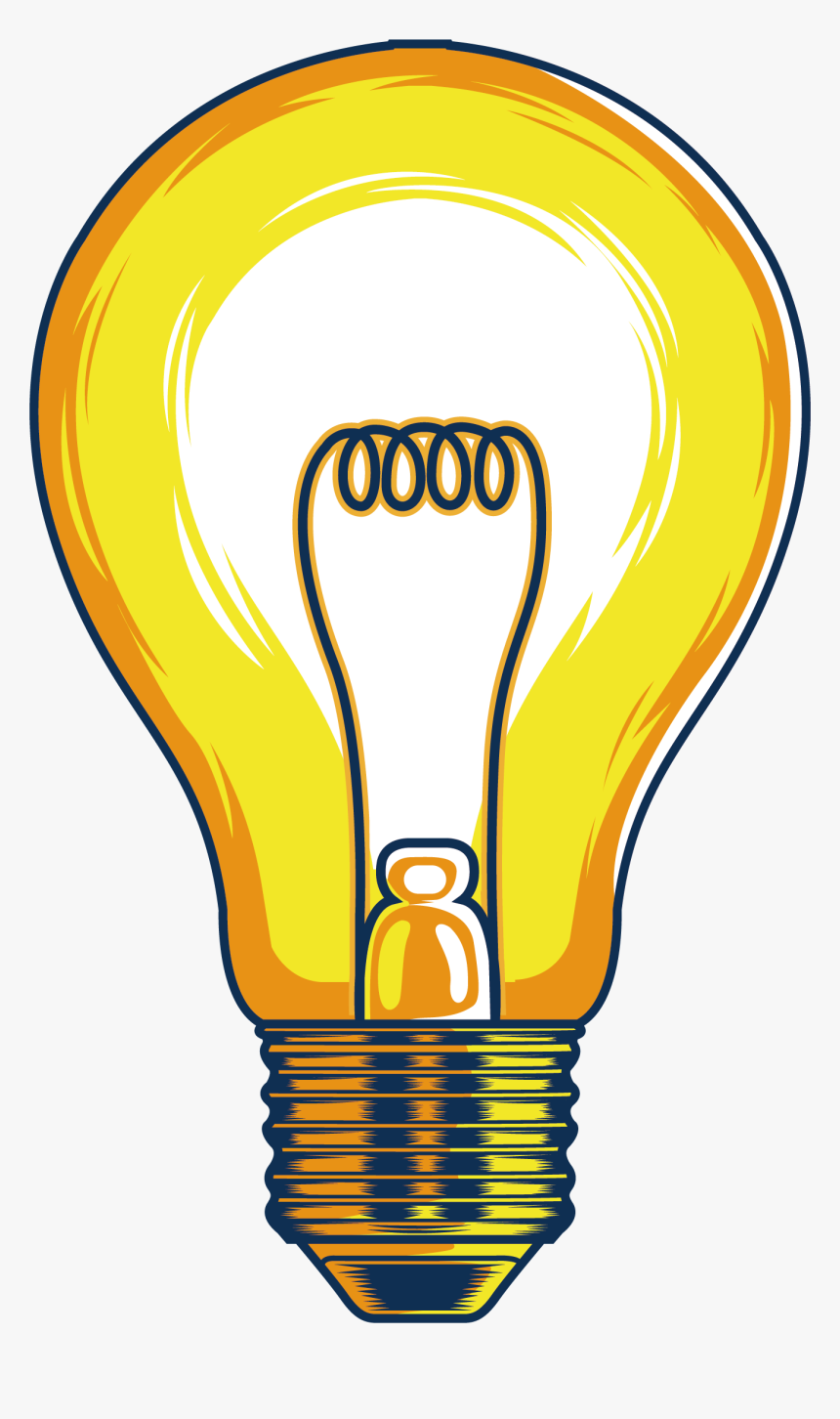 Incandescent Light Bulb Lamp Clip Art - Lamp Light Bulb Cartoon, HD Png Download, Free Download