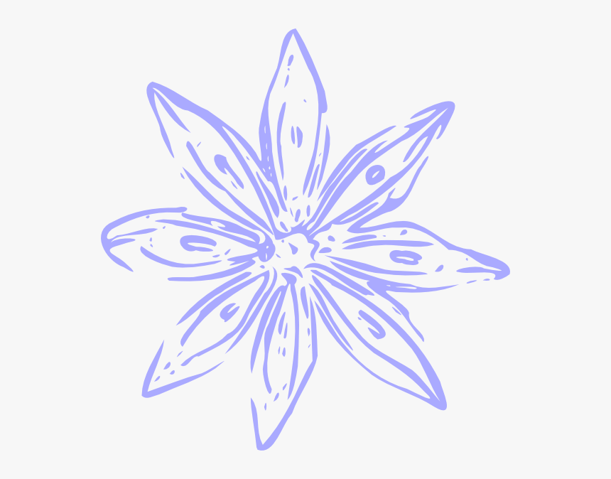 Light Purple Lily Outline Svg Clip Arts - Drawing Simple Flower Line, HD Png Download, Free Download