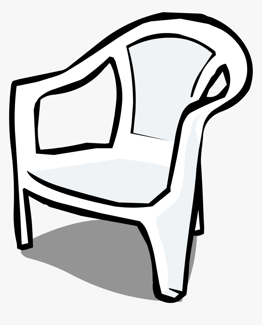 White Plastic Chair Sprite - Plastic Chair Clipart Black And White, HD Png Download, Free Download