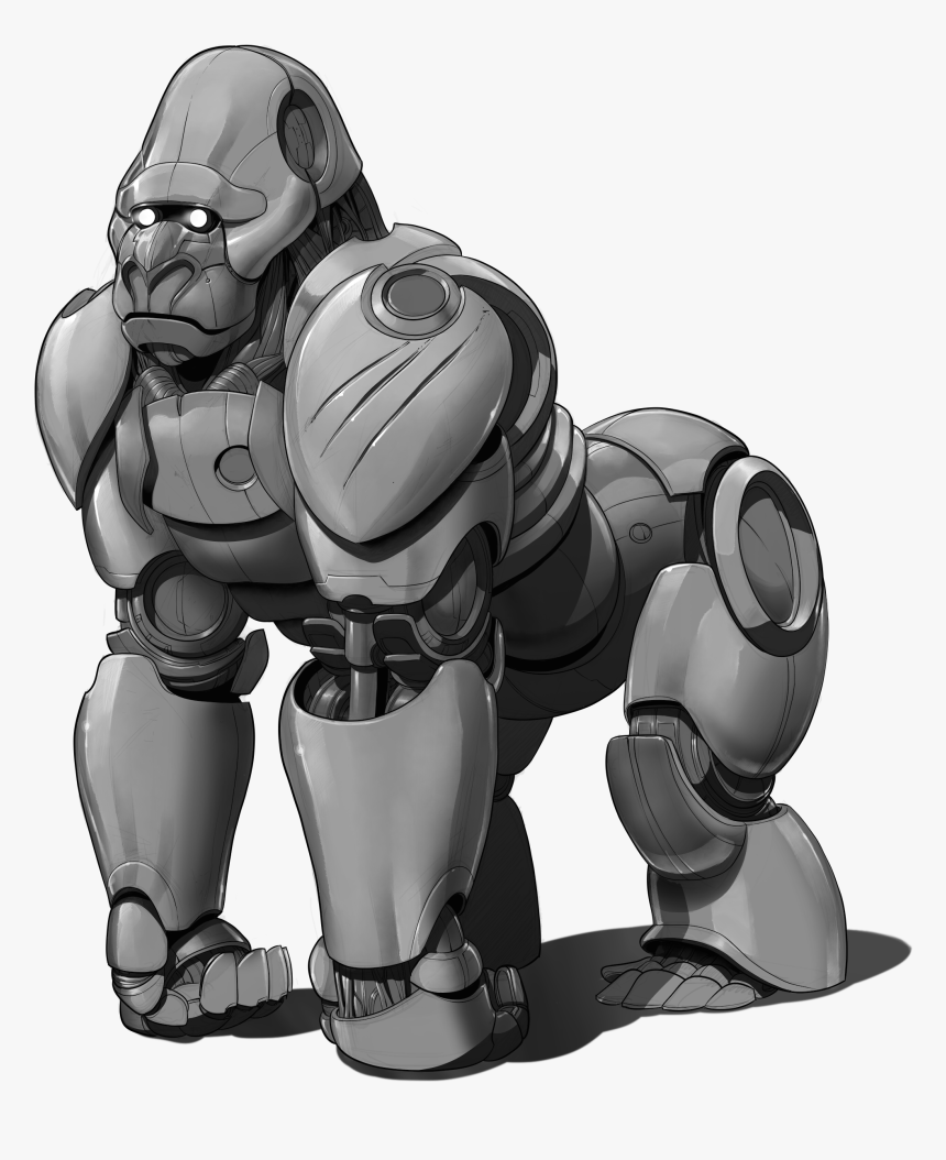 Drawing Gorilla Robot - Mecha, HD Png Download, Free Download