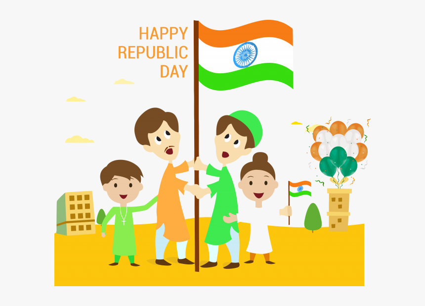 Happy Republic Day Cartoon, HD Png Download, Free Download