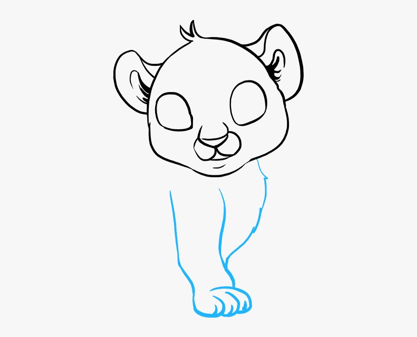 How To Draw Baby Tiger - Draw A Baby Tiger Step, HD Png Download, Free Download