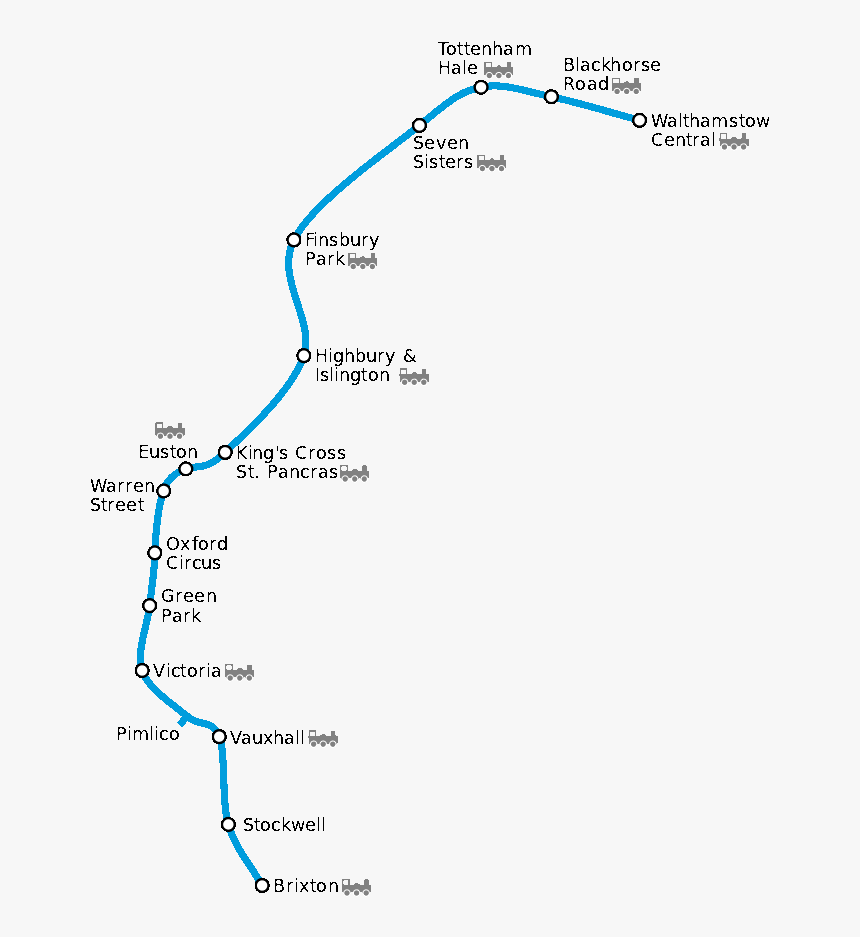 Plano Metro Londres Línea Victoria - London Underground Victoria Line, HD Png Download, Free Download