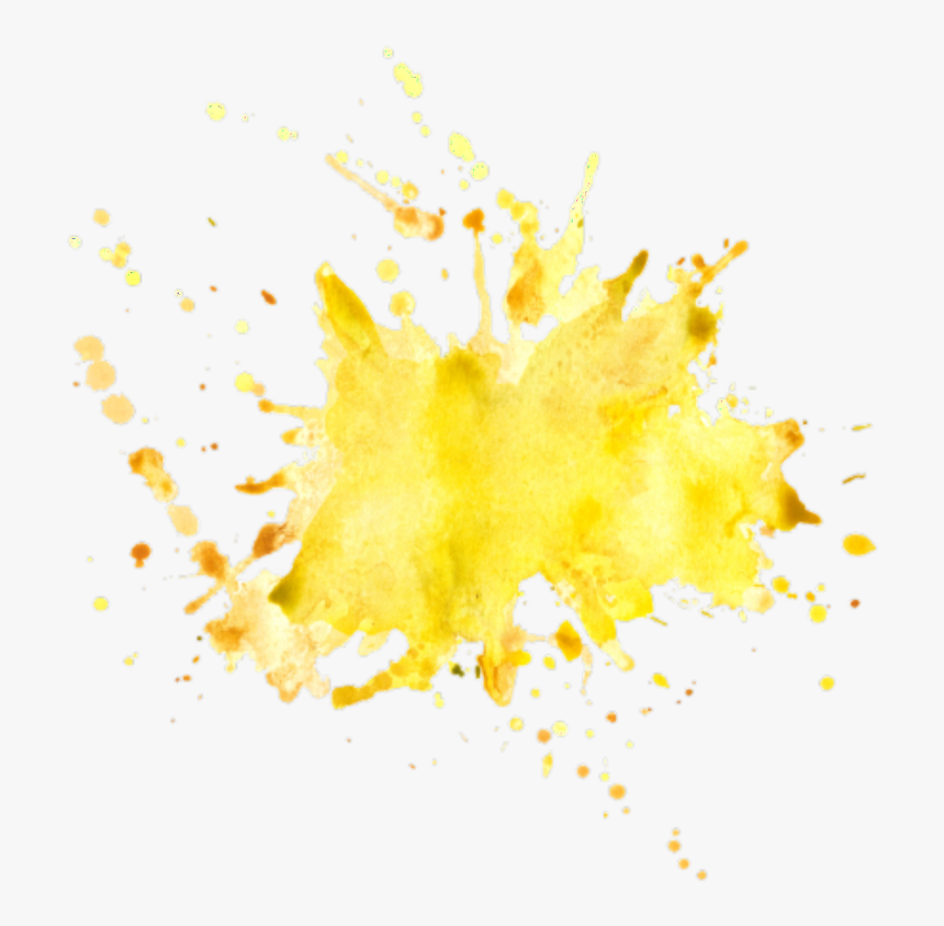 Ftestickers Watercolor Brushstroke Splatter Yellow - Color, HD Png Download, Free Download