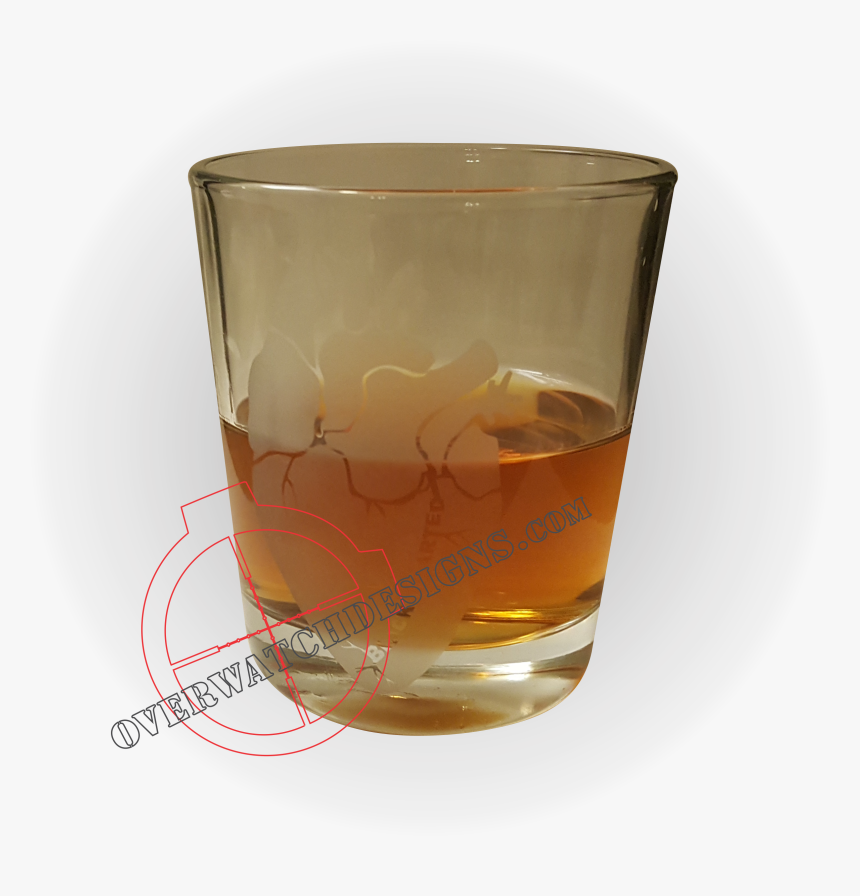 Black Hearted Whiskey Glass - Old Fashioned Glass, HD Png Download, Free Download