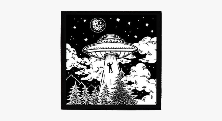 Alien Abduction Patch - Black And White Alien Abduction Cartoons, HD Png Download, Free Download