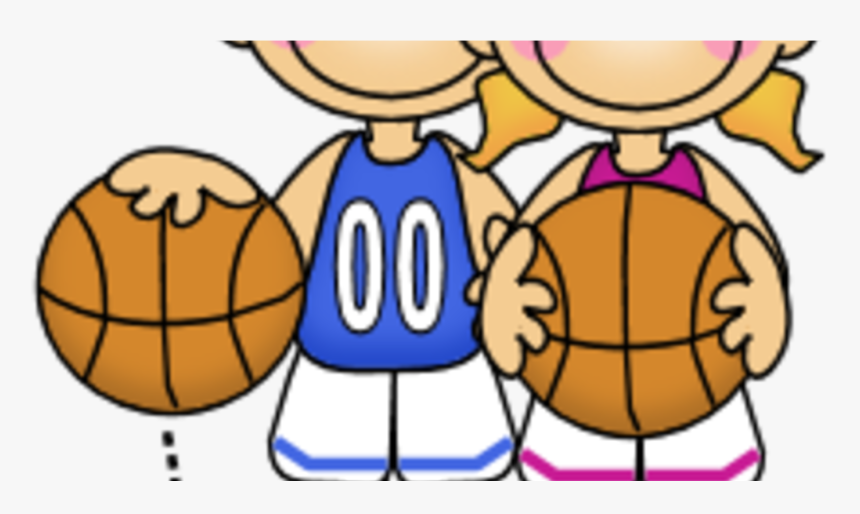 Boy And Girl With A Basketball Clipart - Boy And Girl Playing Basketball Clipart, HD Png Download, Free Download