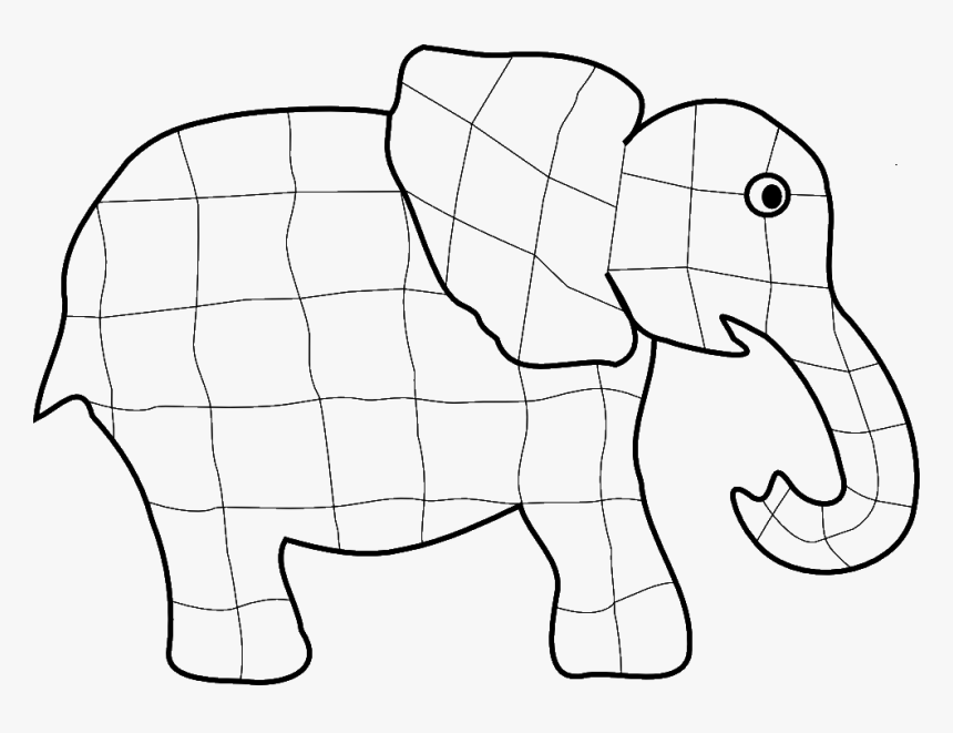 Elmer Elephant Coloring Page - Elmer The Elephant Coloring Page, HD Png Download, Free Download