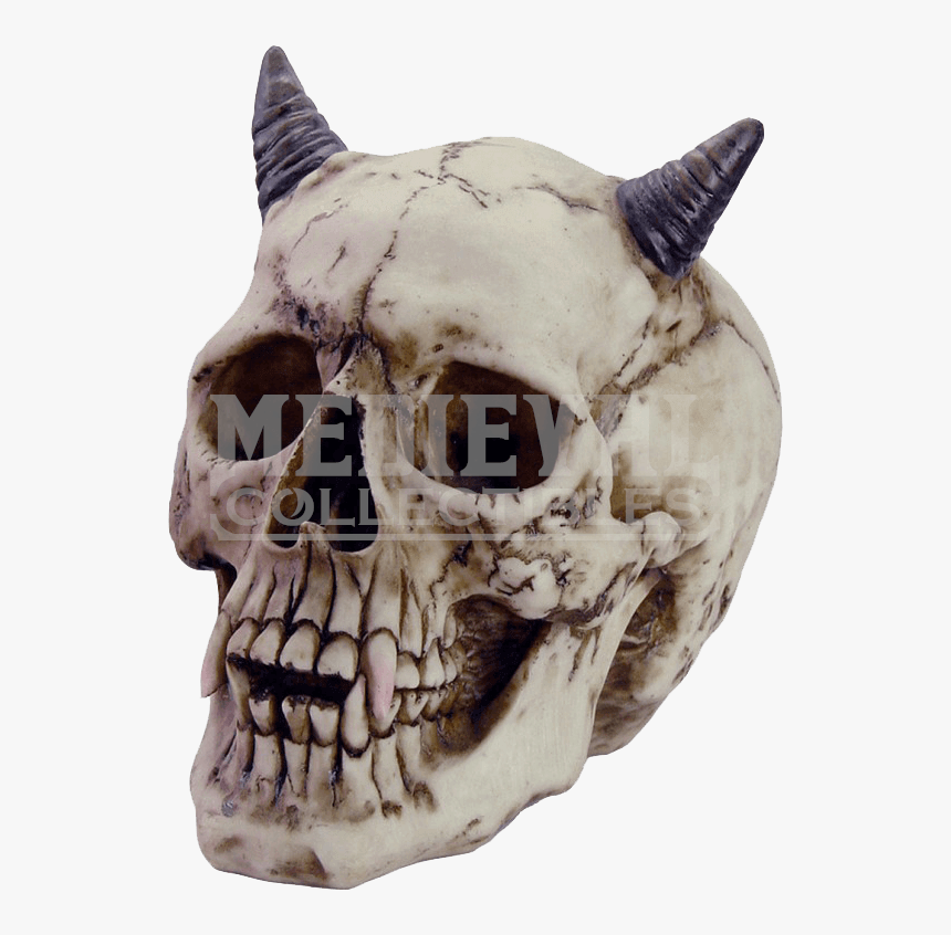 Horned Devil Skull - Demon Horn On Skulls, HD Png Download, Free Download