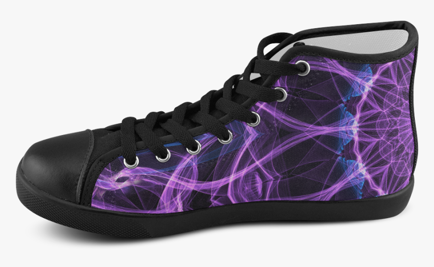 Purple Blue Flames Abstract Art Men"s High Top Canvas - Don T Tread On Me Shoes, HD Png Download, Free Download