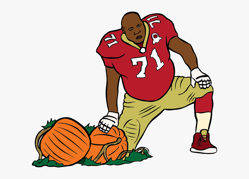 Food, Pumpkin, Cartoon, Big, Sports, Football, Player - Cartoon Football Player, HD Png Download, Free Download