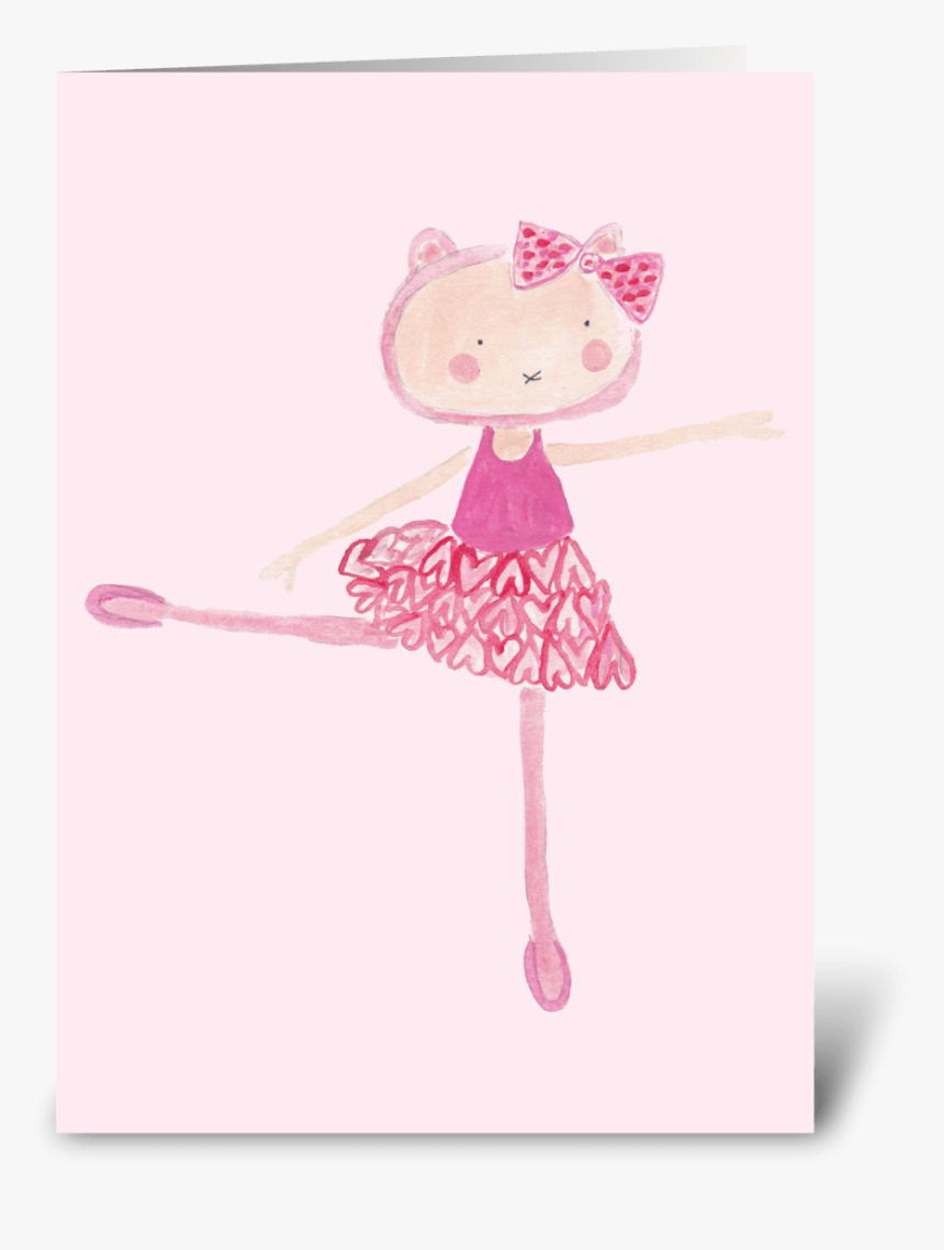 Ballerina Kitty Greeting Card - Illustration, HD Png Download, Free Download