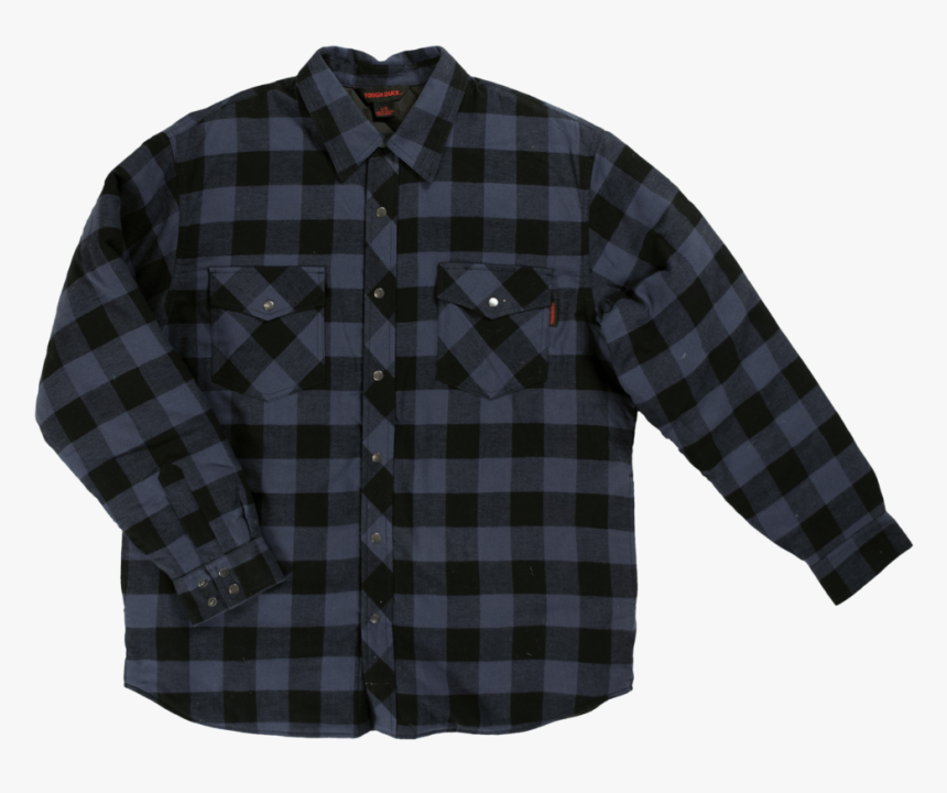 Tough Duck Mens Quilt Lined Flannel Shirt Blue Check - Shirt, HD Png Download, Free Download