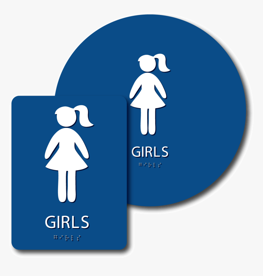 Girl"s Restroom Sign Bundle, Blue - Illustration, HD Png Download, Free Download