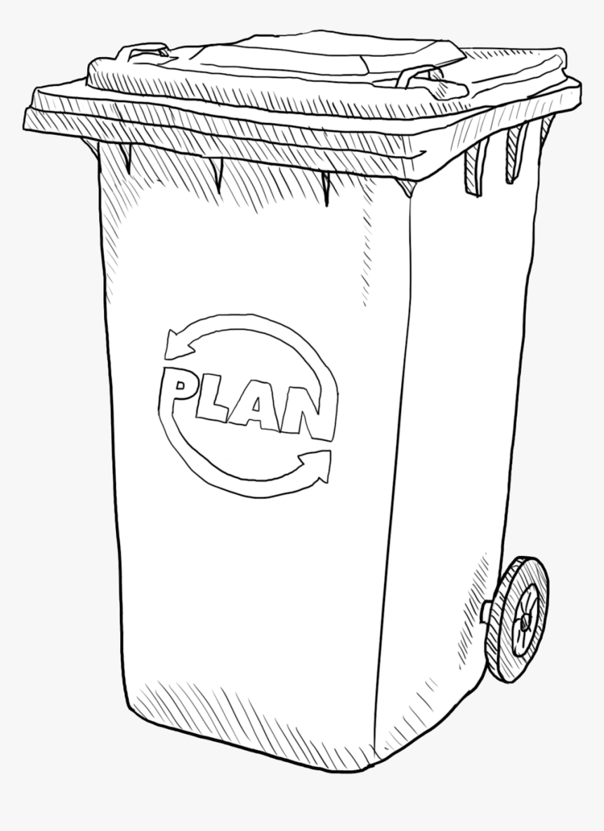 Transparent Garbage Can Clipart - Sketch, HD Png Download, Free Download