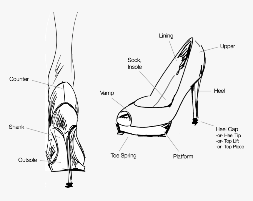 Transparent High Heel Shoe Png - Parts Of A High Heel, Png Download, Free Download