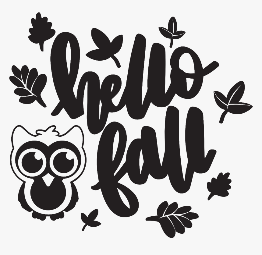 Fall Sayings Png - Hello Fall Owl, Transparent Png, Free Download