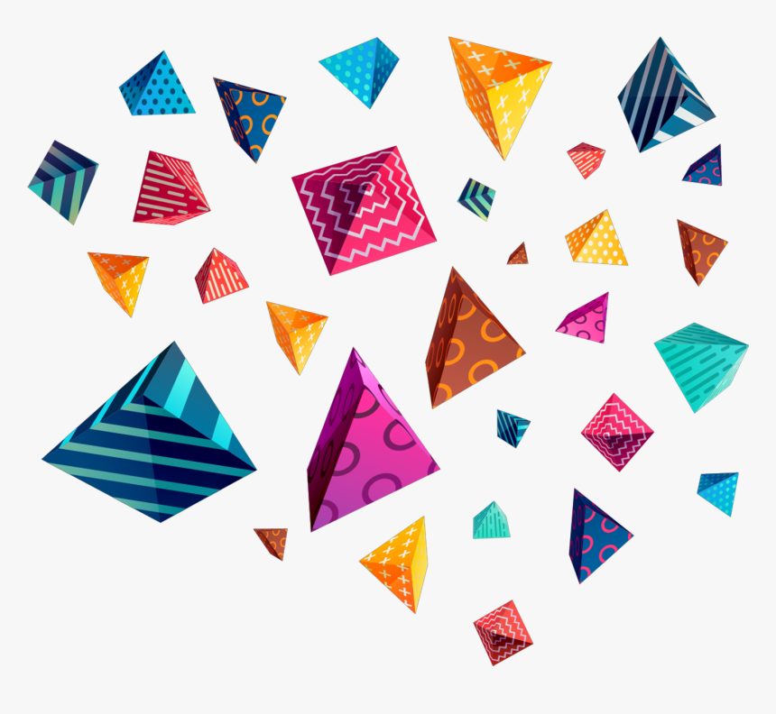 #pattern #patterns #geometric #triangles #pyramid #colorful - Geometry, HD Png Download, Free Download