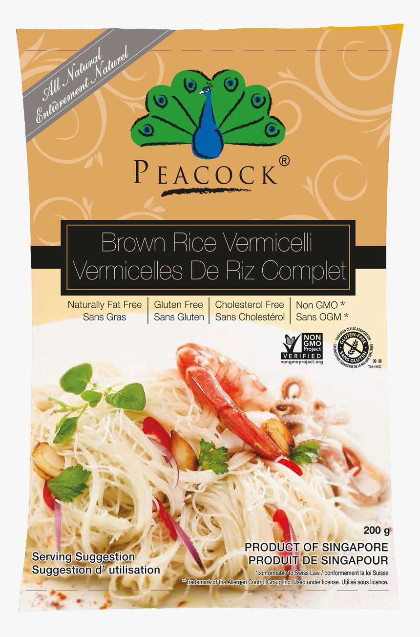 Brown Rice Vermicelli - Peacock Brown Rice Vermicelli, HD Png Download, Free Download