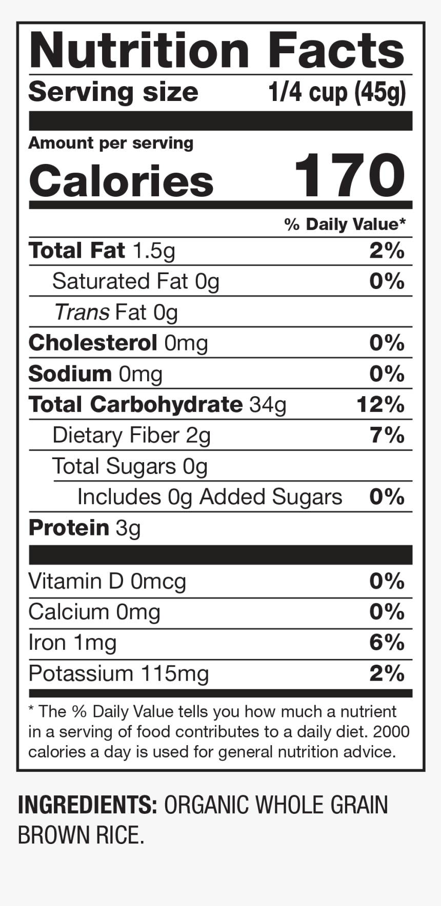 Nutrition Facts Organic Brown Rice White Rice Nutrition Facts HD Png Download Kindpng Nutrition Facts Organic Brown Rice White Rice Nutrition Facts HD Png Download Kindpng