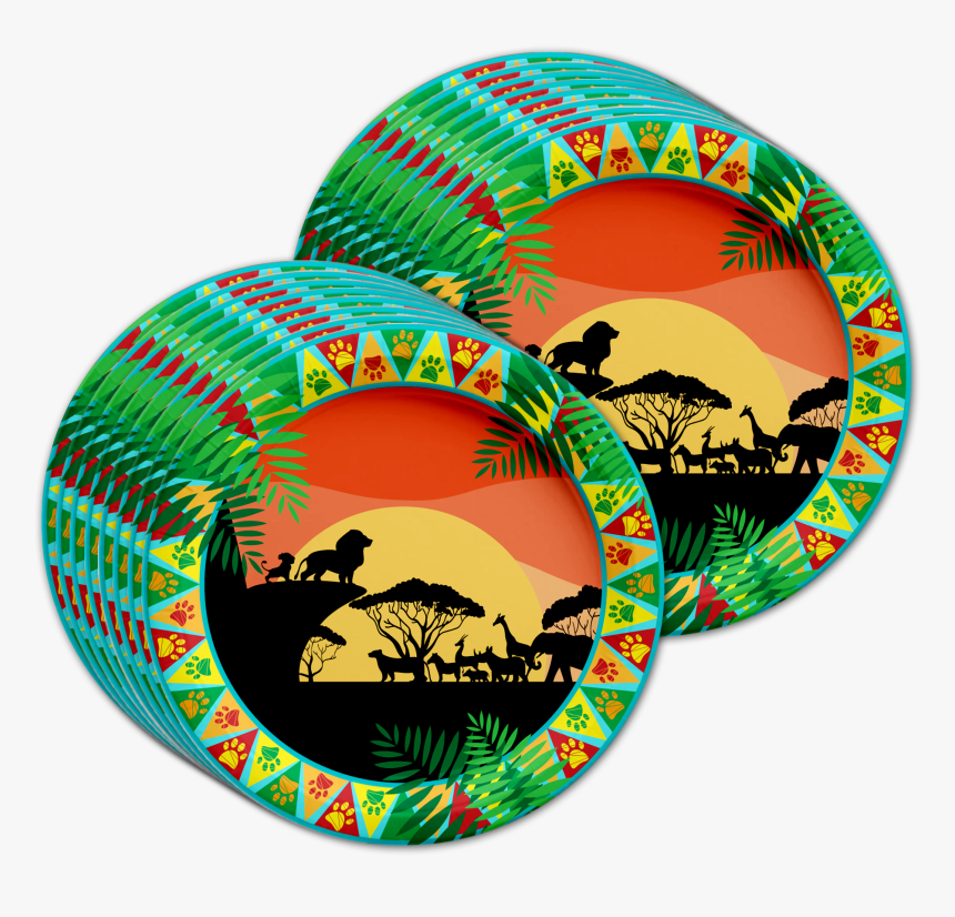 Sunset Safari Animals Birthday Party Tableware Kit - Circle, HD Png Download, Free Download