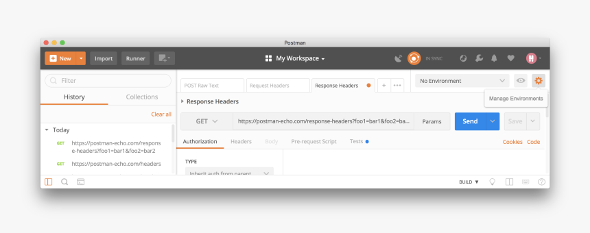 Manage Environments Icon - Set Parameters In Postman, HD Png Download, Free Download