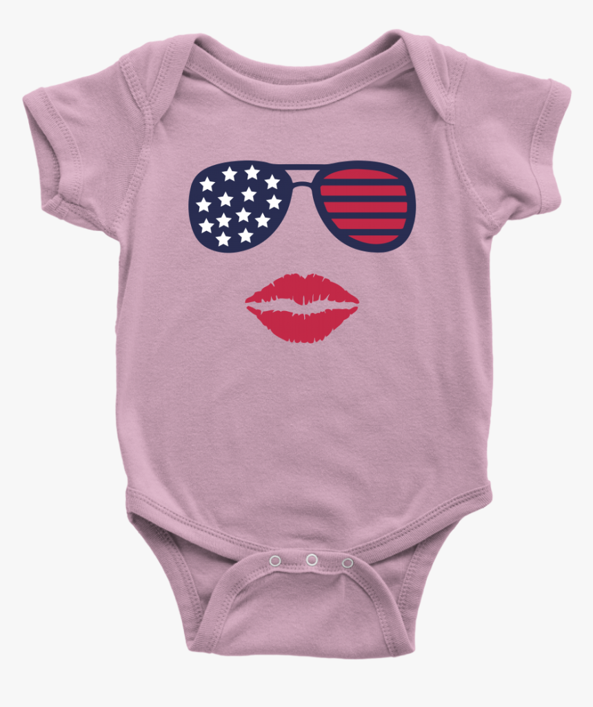 Patriotic Stars & Stripes Sunglasses & Lips Baby Onesie - Daddy's Little Khaleesi Onesie, HD Png Download, Free Download
