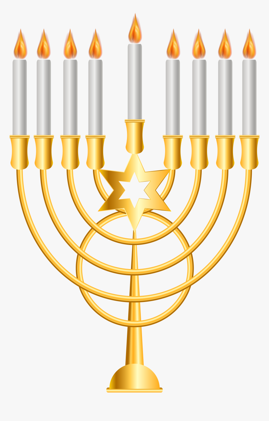 Menorah Gold Png Clip Art - Hanukkah Png, Transparent Png, Free Download