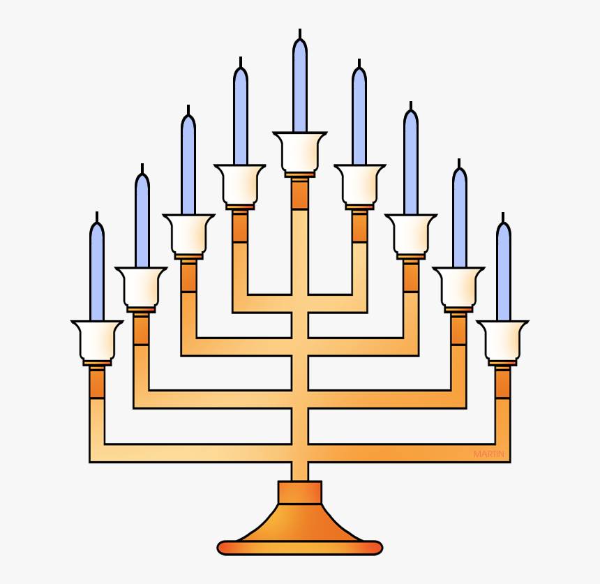 Menorah With Candles - Hanukkah, HD Png Download, Free Download