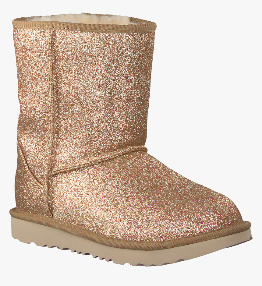 Gold Ugg Classic Ankle Boots Classic Short Ii Glitter - Snow Boot, HD Png Download, Free Download