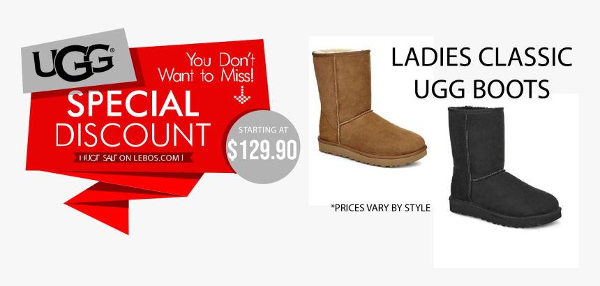 Lebos Cyber Monday Uggs Starting At $129 - Snow Boot, HD Png Download, Free Download