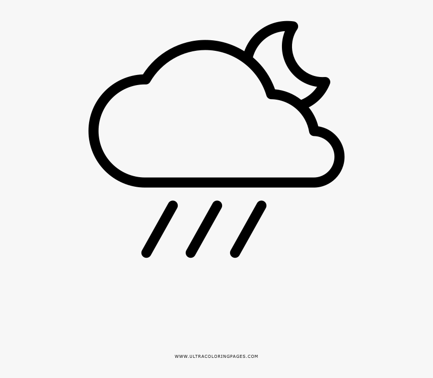 Rain Cloud Coloring Page - Drawing, HD Png Download, Free Download